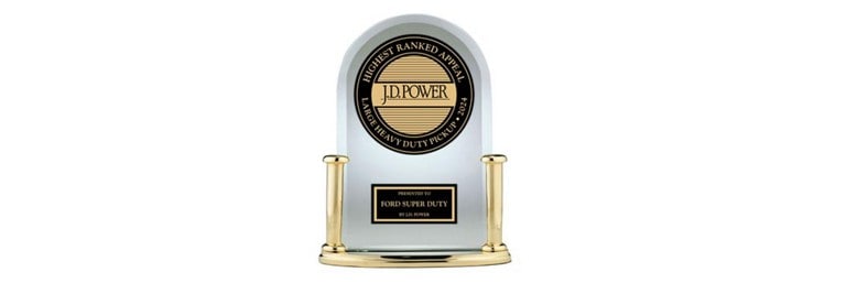 J.D. Power desktop award, given to the Super Duty truck, for the Best Driver Experience among Heavy Duty Trucks