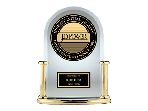 J.D. Power Award trophy showcasing the 2025 Ford F-150®