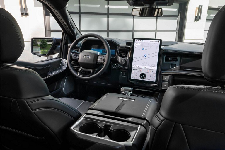 A 2024 Ford F-150 Lightning® Platinum Black pickup truck