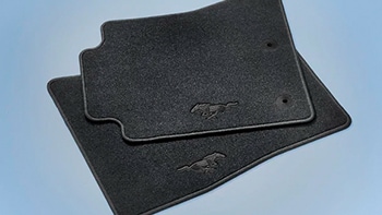 Floor Mats, 1st Row, Black with Black Pony Logo